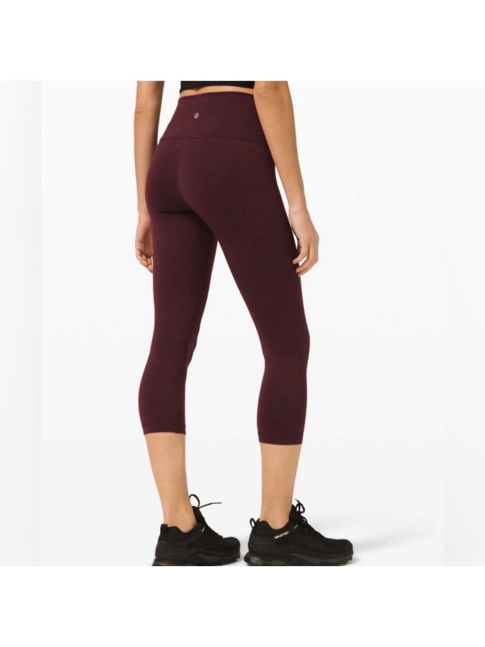 Lululemon Leggings Womens 6 Wunder Train High Rise Crop 21" Heathered Cassis Gym